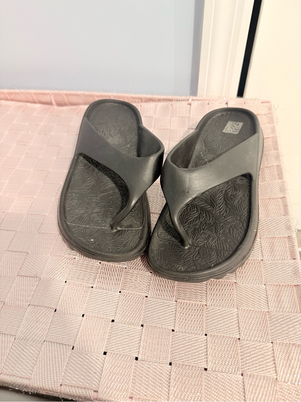 Black Foam Flip Flop Sandals
